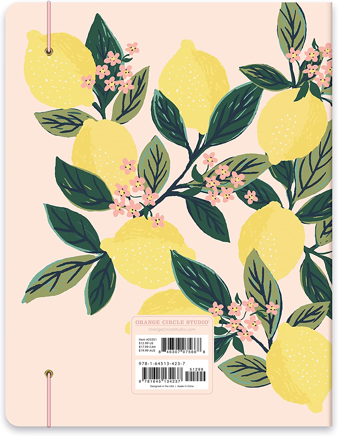 Orange Circle Studio Just Right 2022-2023 Monthly Planner - 17-Month Organizer with Full-Color Monthly Views, Storage Pocket & Elastic Closure - Lemon Tree - Image 4